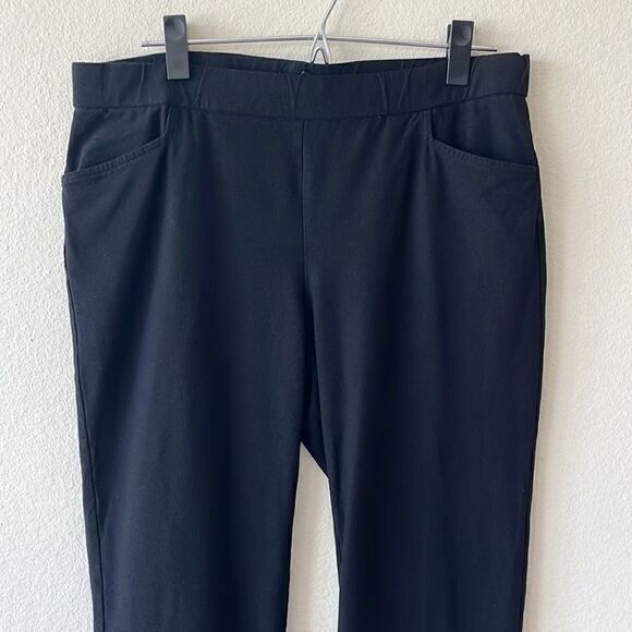 Eileen Fisher Black Back Ankle Zip Trouser Pants - Picture 2 of 8